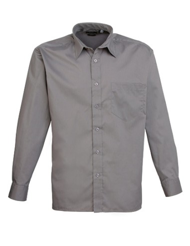 PRE-PR200-Mens Poplin Long Sleeve Shirt